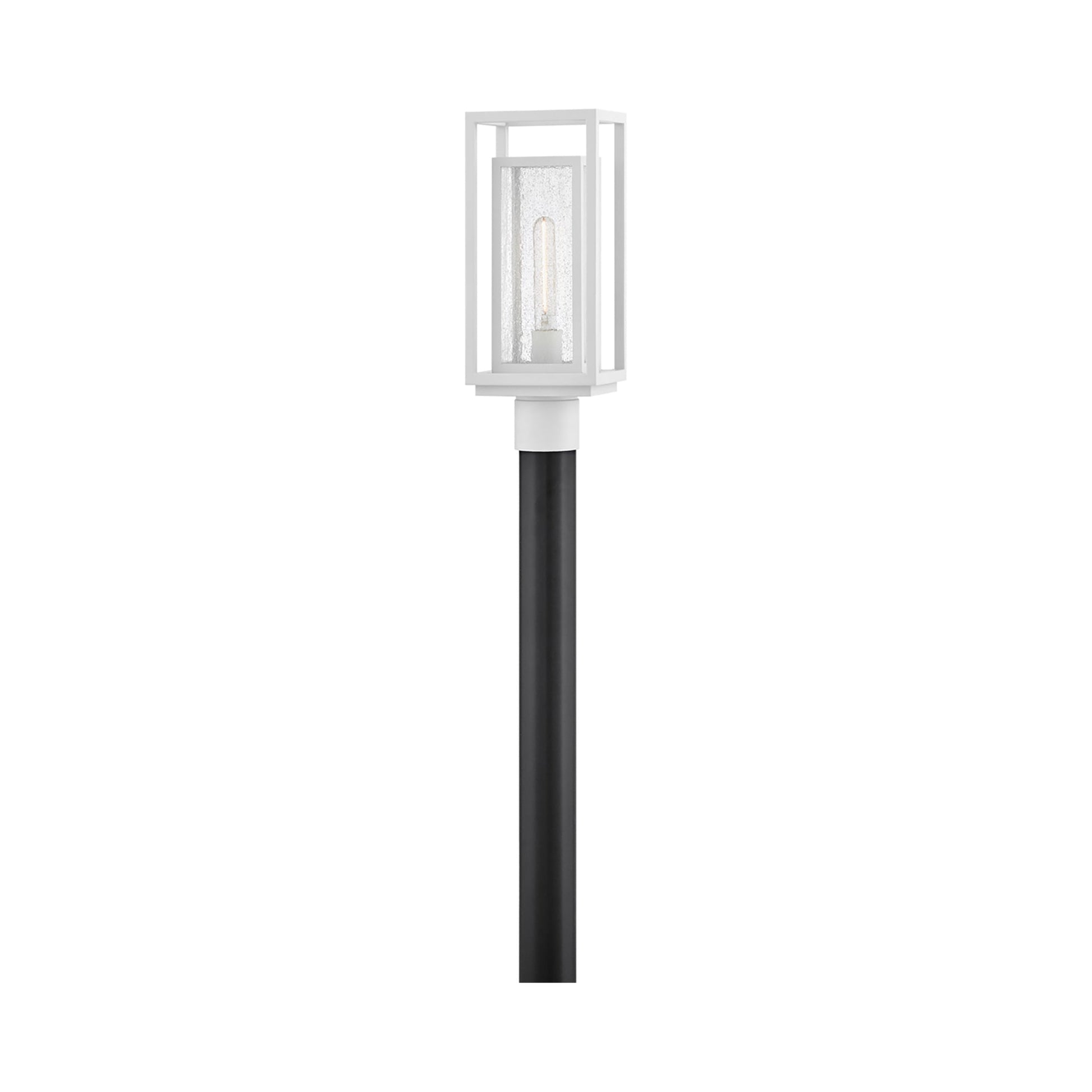 Republic Outdoor Post Light in Textured White (Bulb Not Included).