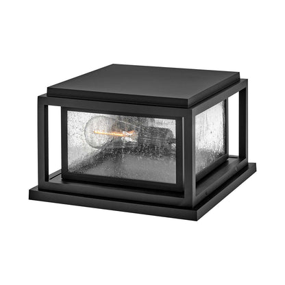 Republic Rectangular Outdoor Pier Mount Light in Black.