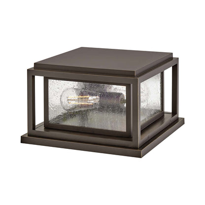 Republic Rectangular Outdoor Pier Mount Light in Oil Rubbed Bronze.