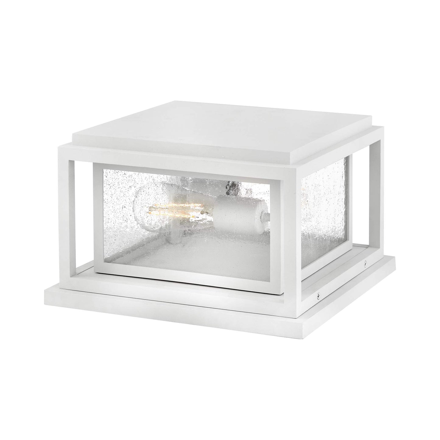 Republic Rectangular Outdoor Pier Mount Light in Textured White.