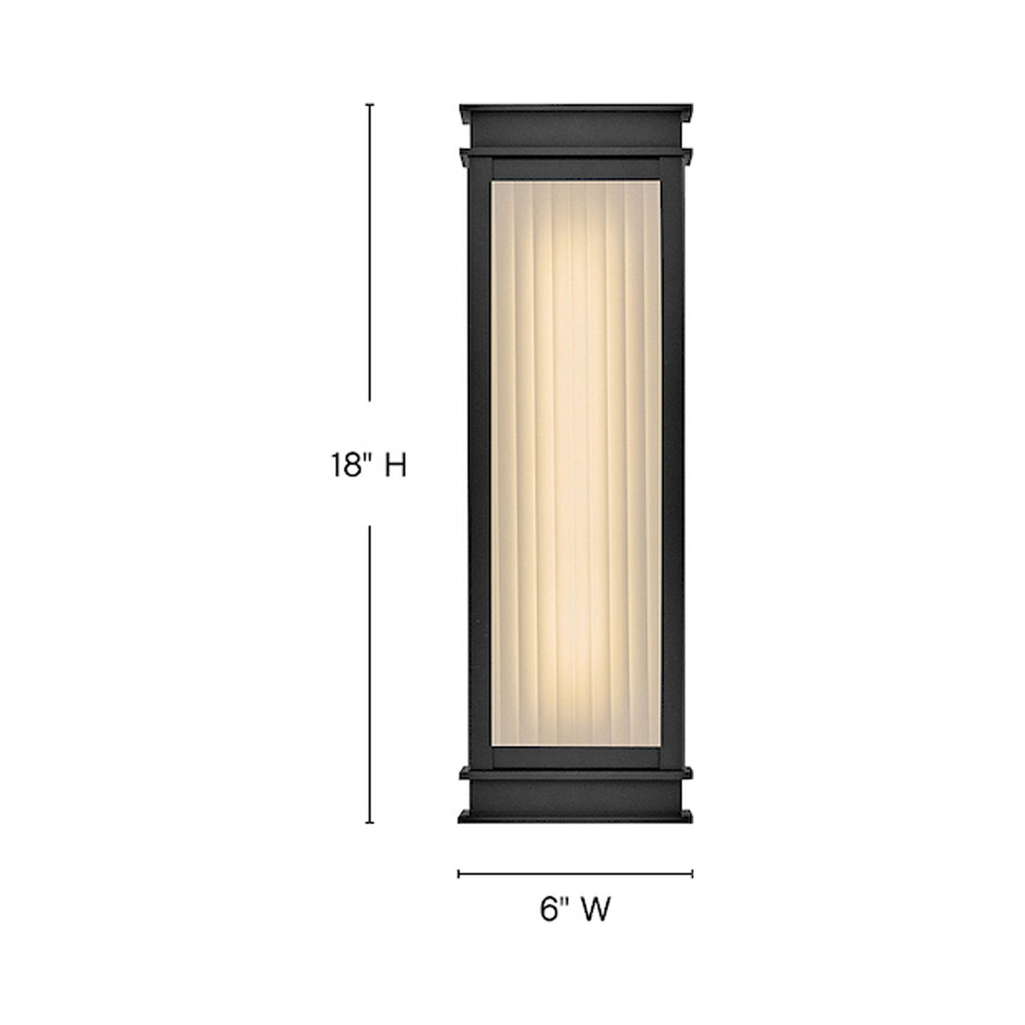 Rockwell Outdoor LED Wall Light - line drawing.