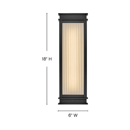 Rockwell Outdoor LED Wall Light - line drawing.
