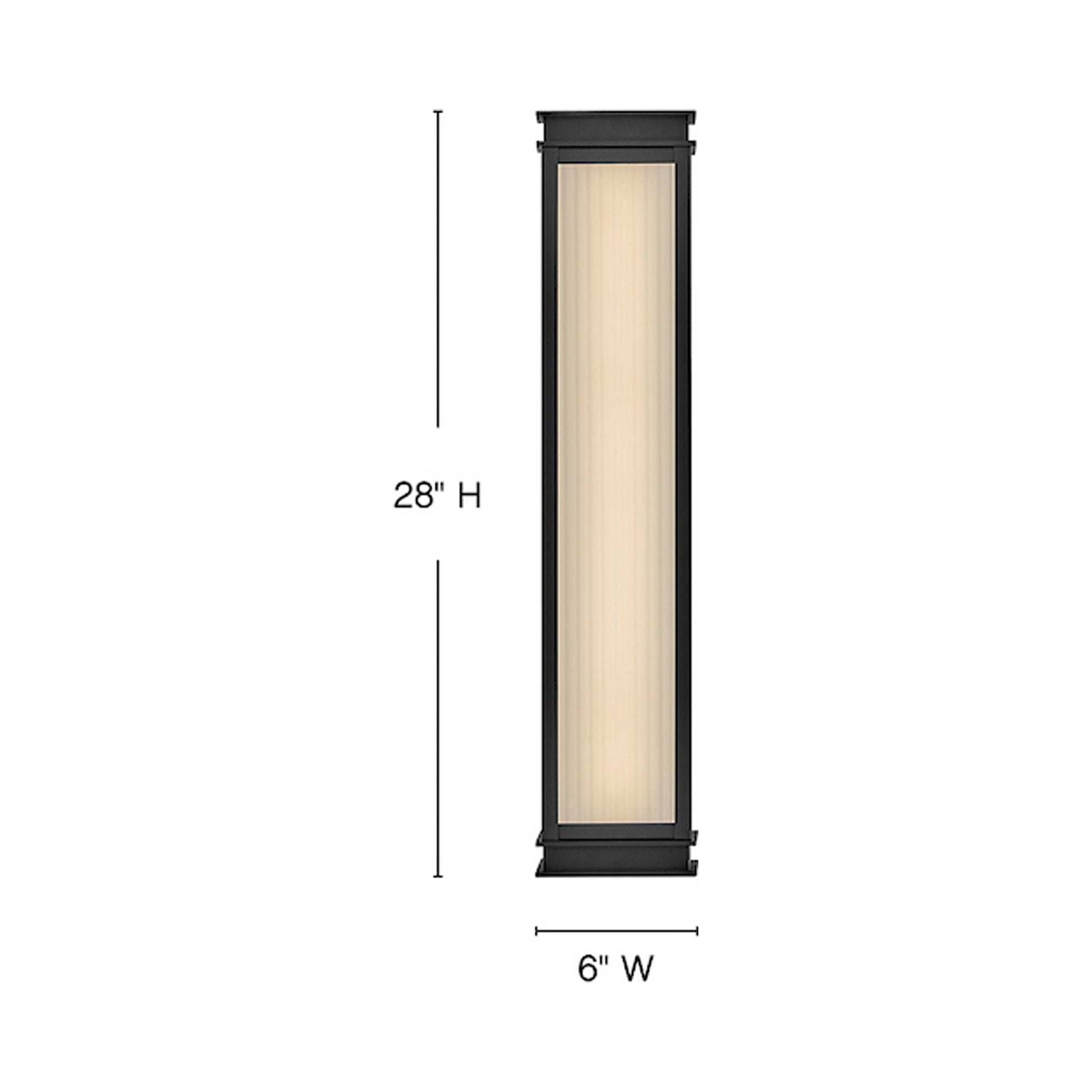 Rockwell Outdoor LED Wall Light - line drawing.