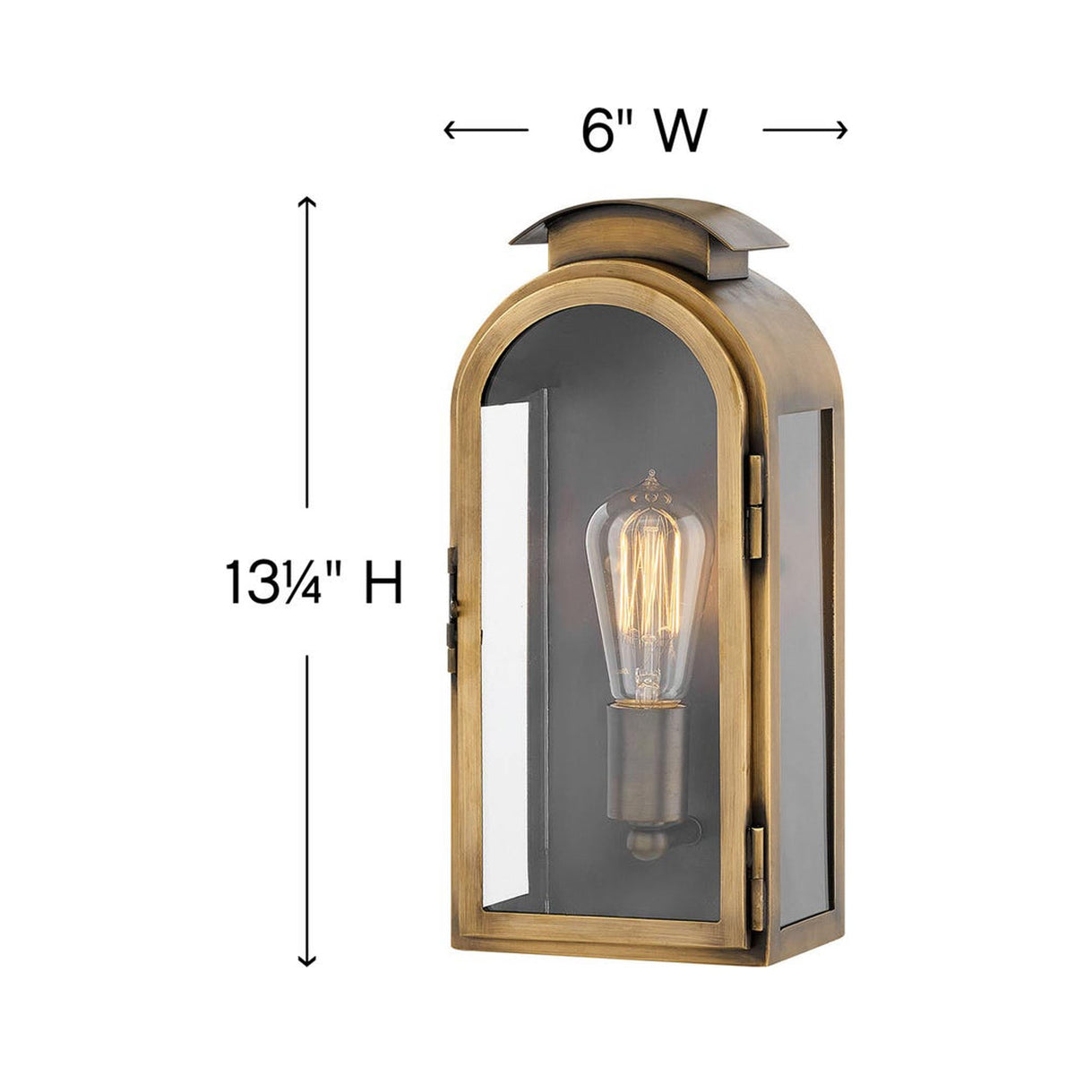 Rowley Outdoor Wall Light - line drawing.