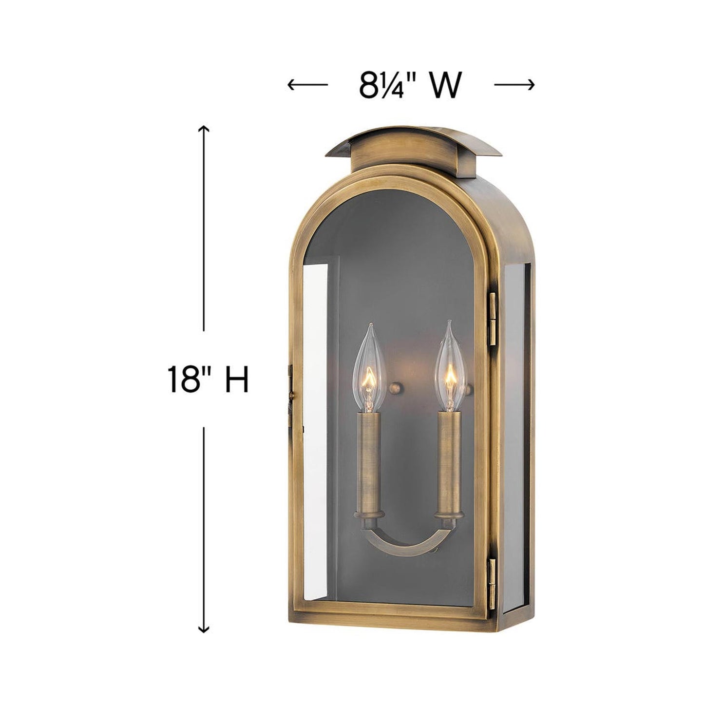 Rowley Outdoor Wall Light - line drawing.