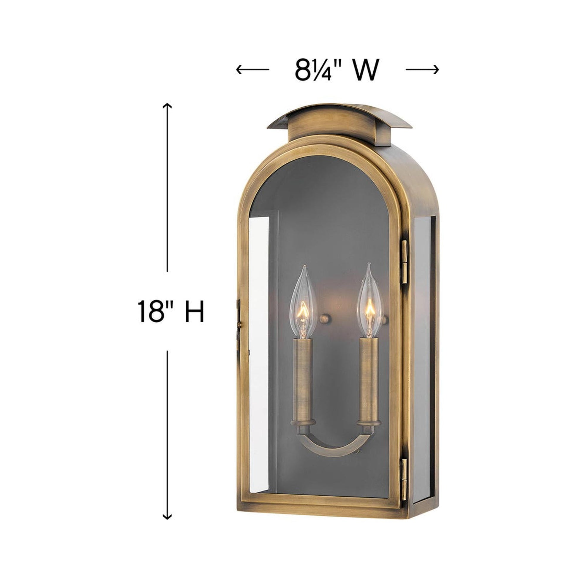 Rowley Outdoor Wall Light - line drawing.