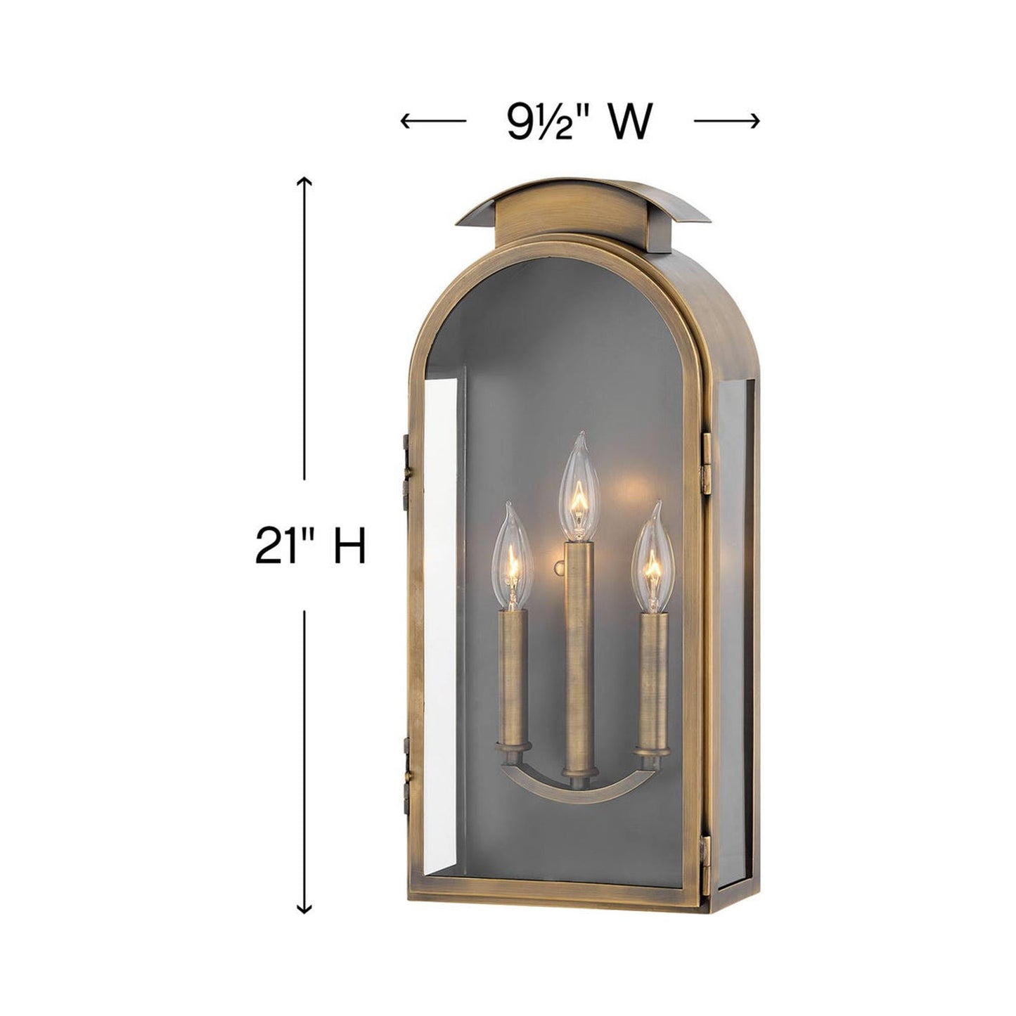 Rowley Outdoor Wall Light - line drawing.