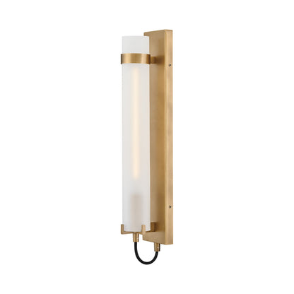 Ryden LED Wall Light in Heritage Brass/White.