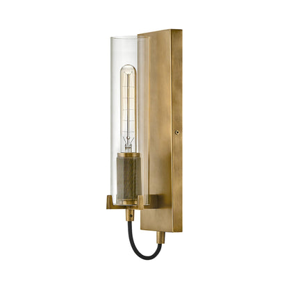 Ryden Single Wall Light in Heritage Brass (Clear).