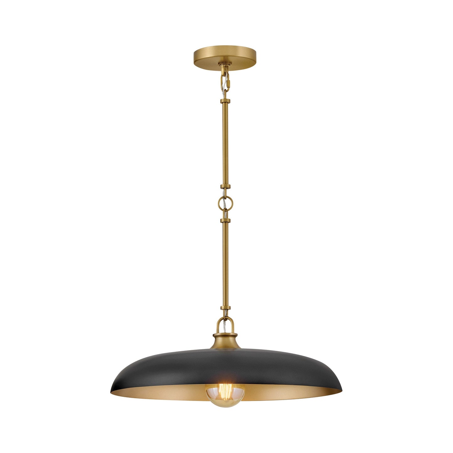 Sadie Pendant Light in Lacquered Brass/Black (18-Inch).
