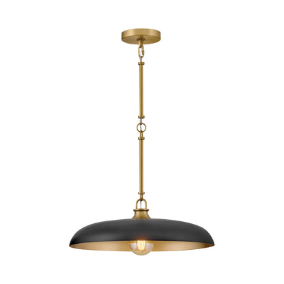 Sadie Pendant Light in Lacquered Brass/Black (18-Inch).