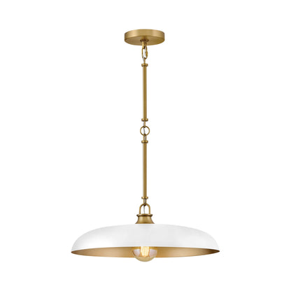 Sadie Pendant Light in Lacquered Brass/Chalk White (18-Inch).