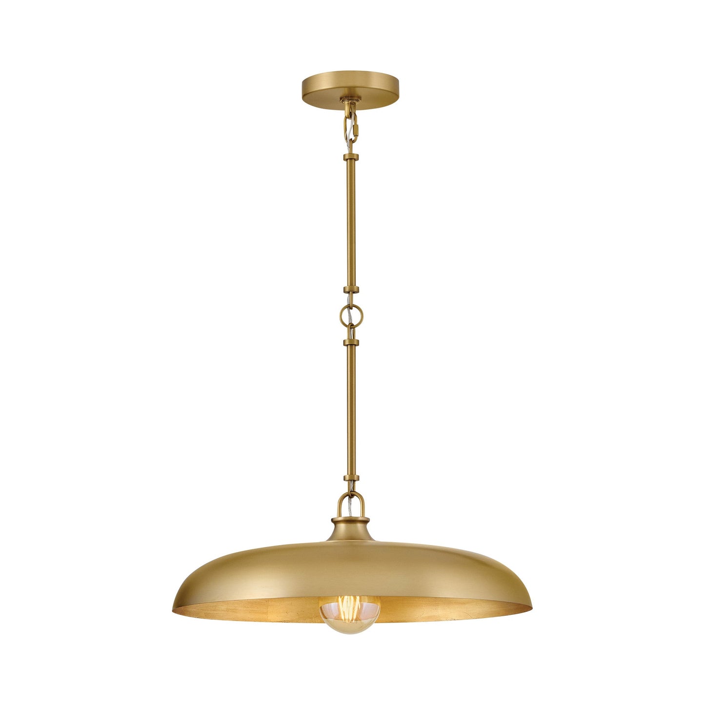 Sadie Pendant Light in Lacquered Brass/Lacquered Brass (18-Inch).