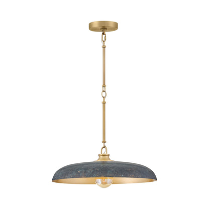 Sadie Pendant Light in Lacquered Brass/Antique Verdigris (18-Inch).