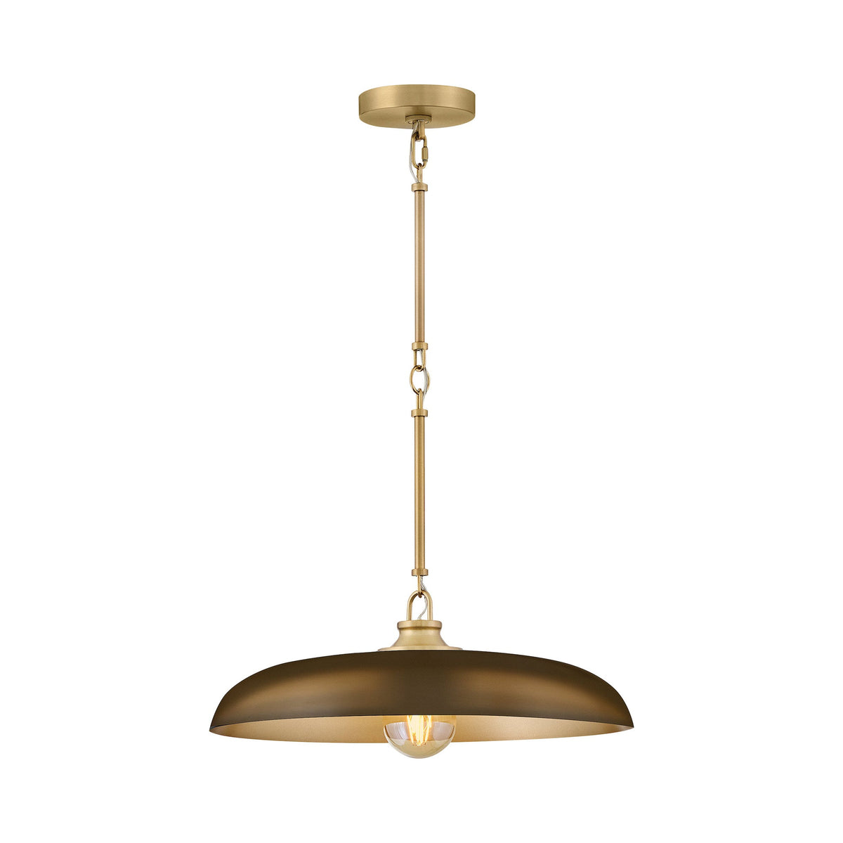 Sadie Pendant Light in Lacquered Brass/Heritage Bronze (18-Inch).
