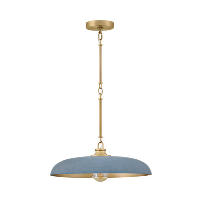 Sadie Pendant Light in Lacquered Brass/Vintage Denim (18-Inch).
