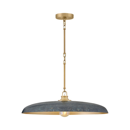 Sadie Pendant Light in Lacquered Brass/Antique Verdigris (24-Inch).