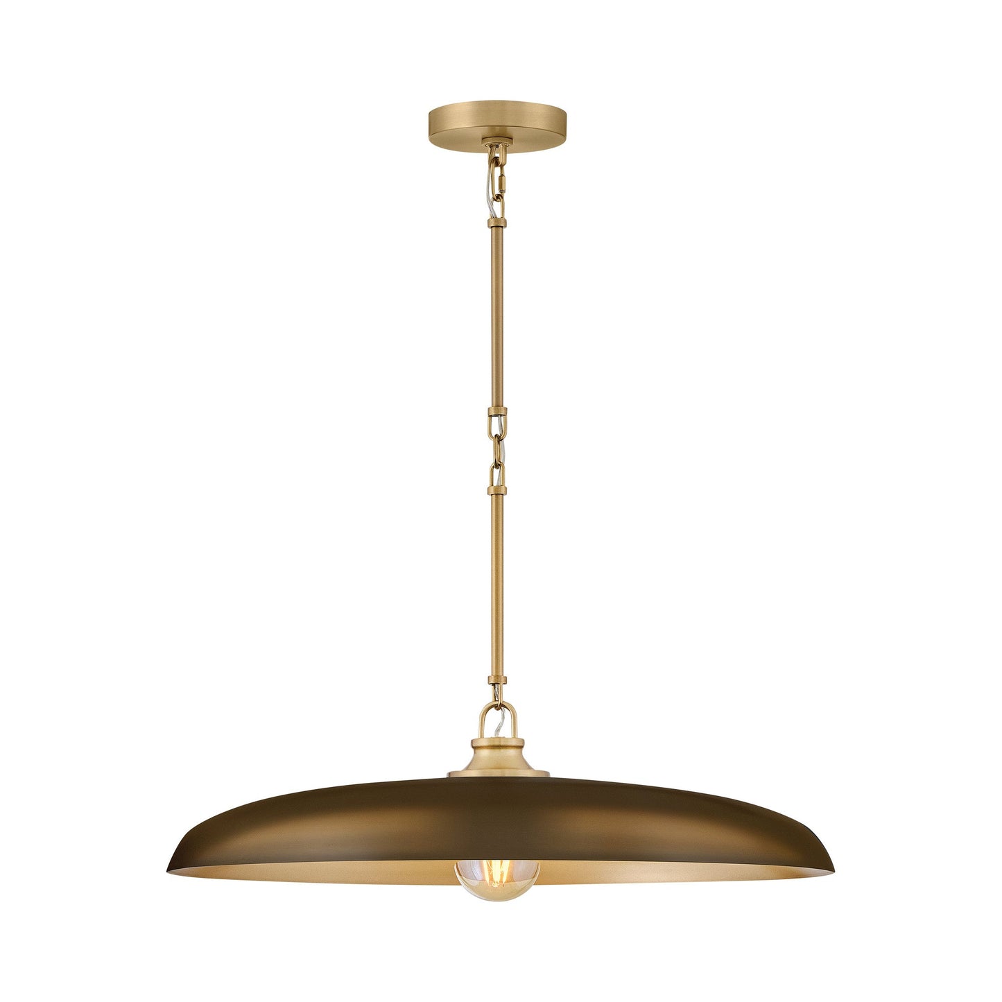 Sadie Pendant Light in Lacquered Brass/Heritage Bronze (24-Inch).