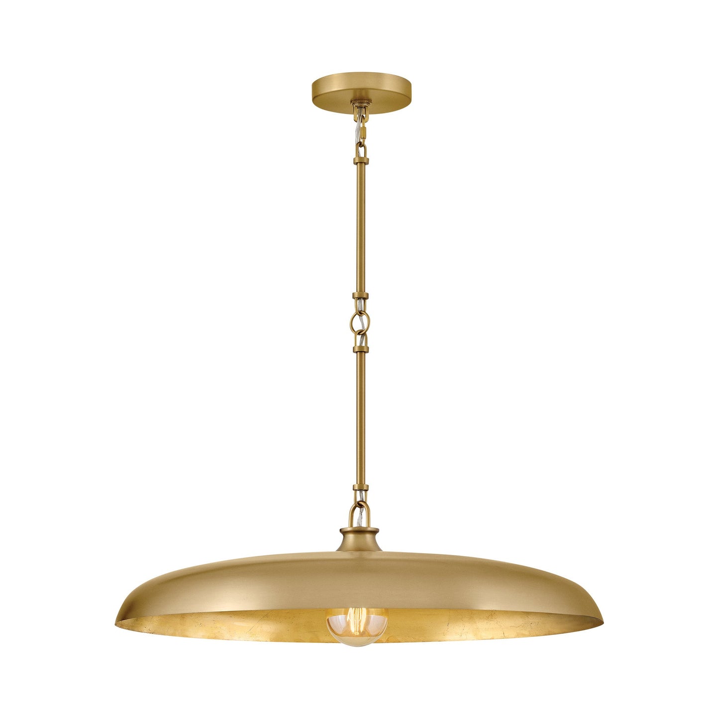 Sadie Pendant Light in Lacquered Brass/Lacquered Brass (24-Inch).