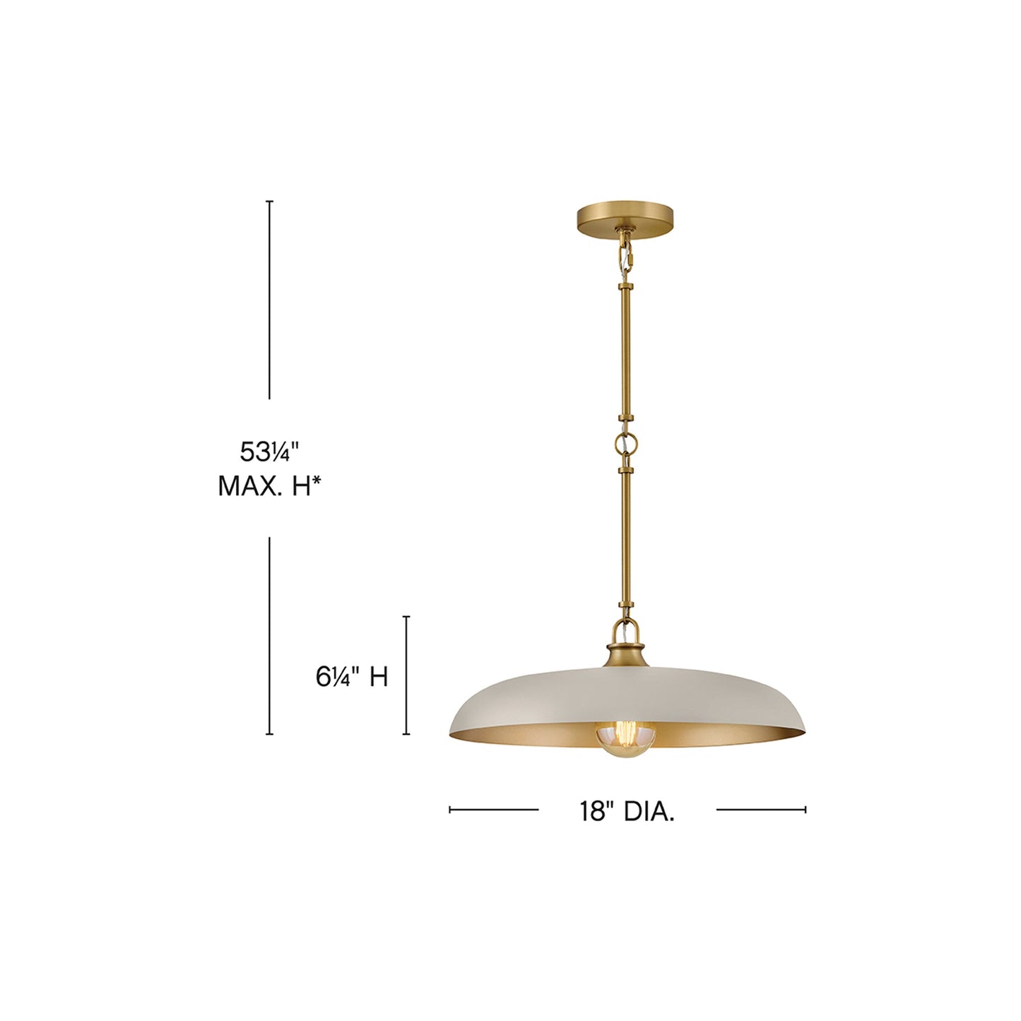 Sadie Pendant Light - line drawing.