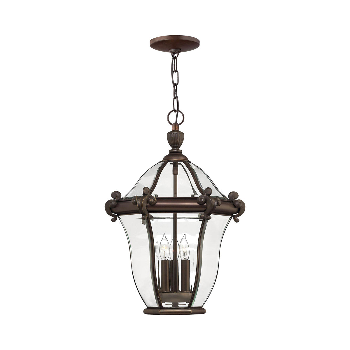 San Clemente Outdoor Pendant Light in Copper Bronze.