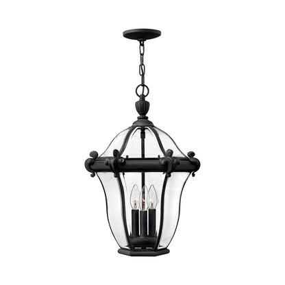 San Clemente Outdoor Pendant Light in Museum Black.