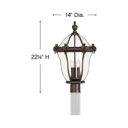San Clemente Outdoor Post Light - line drawing.