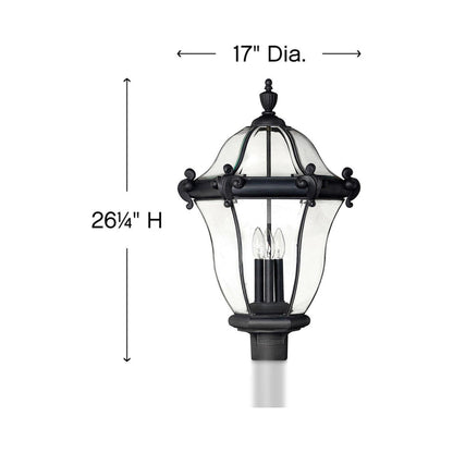San Clemente Outdoor Post Light - line drawing.