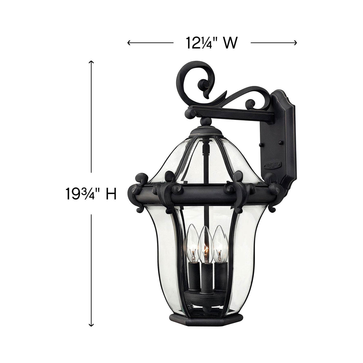 San Clemente Outdoor Wall Light - line drawing.