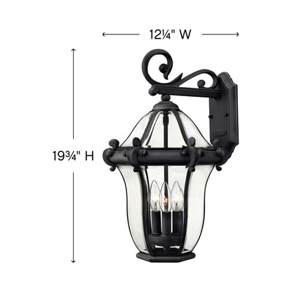 San Clemente Outdoor Wall Light - line drawing.