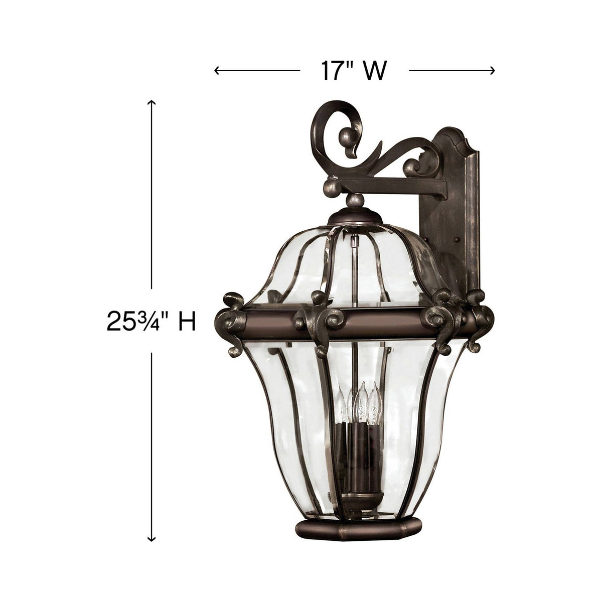 San Clemente Outdoor Wall Light - line drawing.
