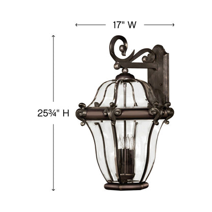 San Clemente Outdoor Wall Light - line drawing.