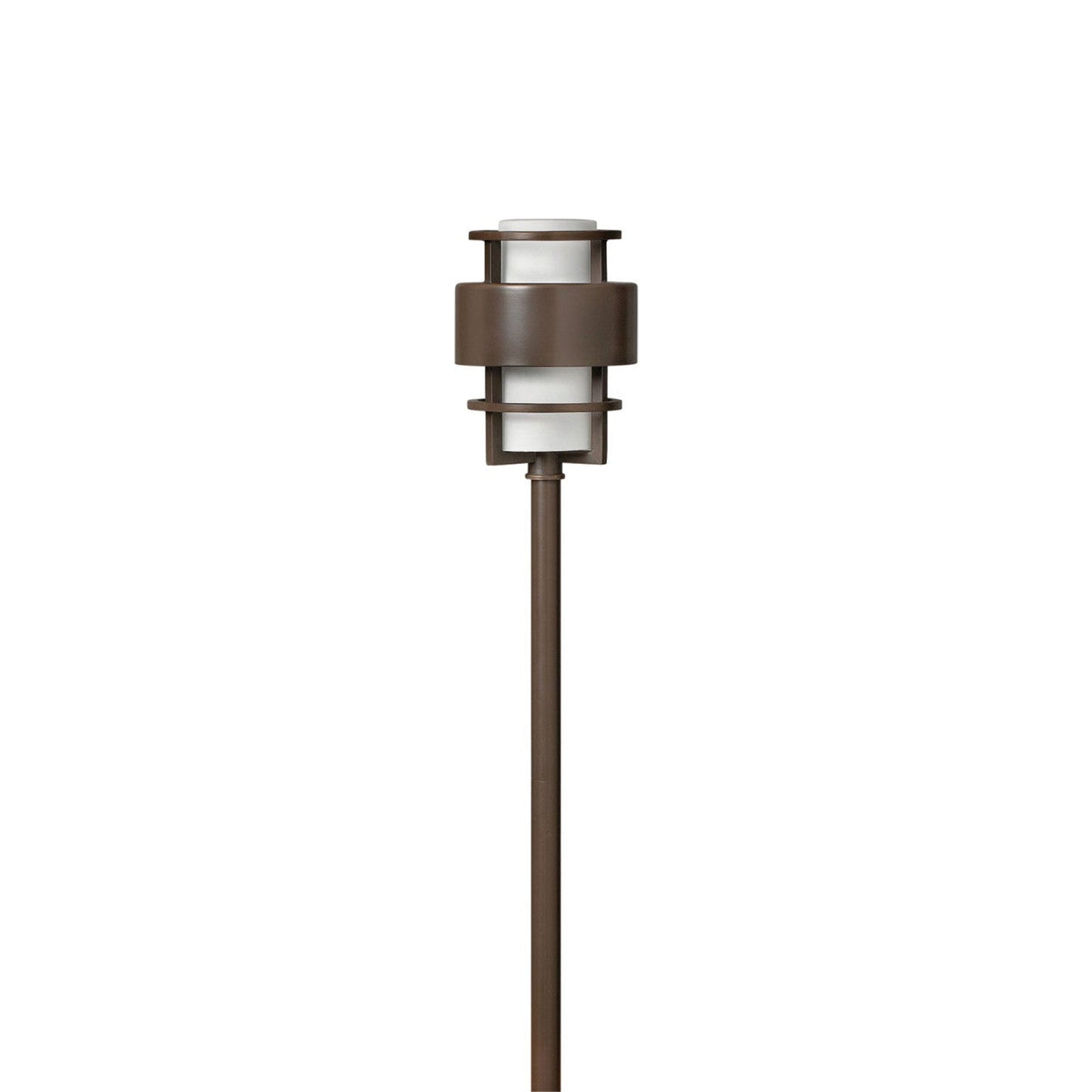 Saturn Outdoor Path Light in Metro Bronze.