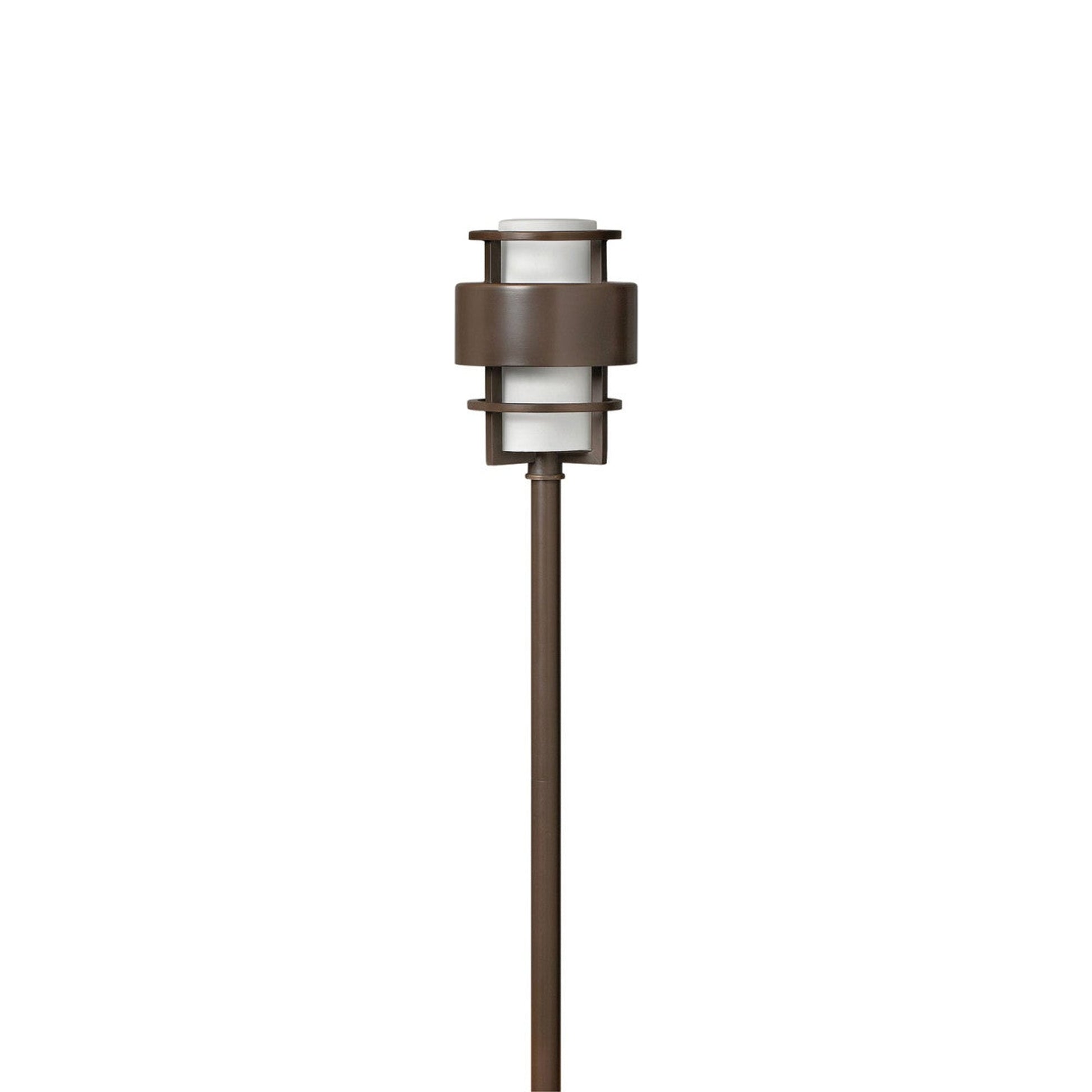 Saturn Outdoor Path Light in Metro Bronze.