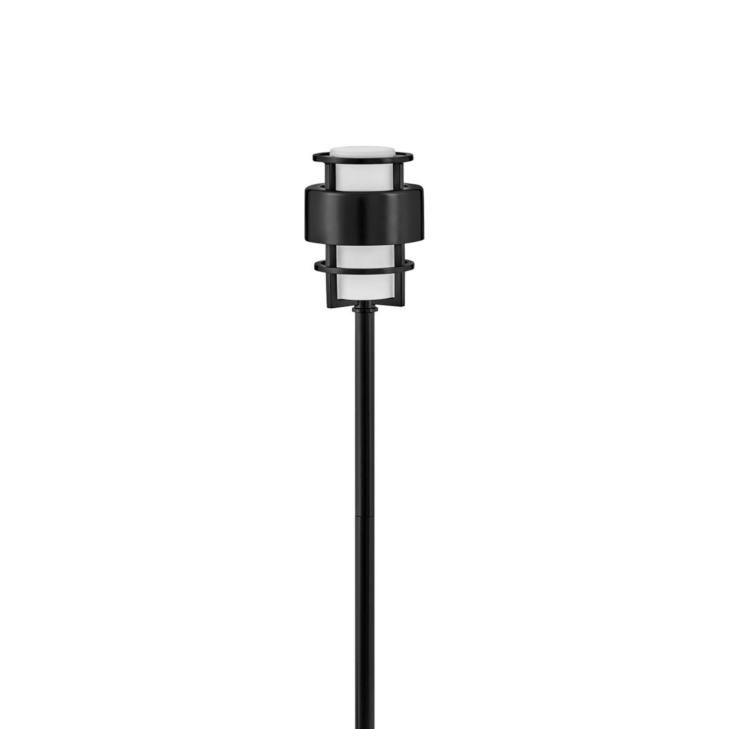 Saturn Outdoor Path Light in Satin Black.