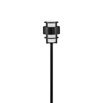 Saturn Outdoor Path Light in Satin Black.