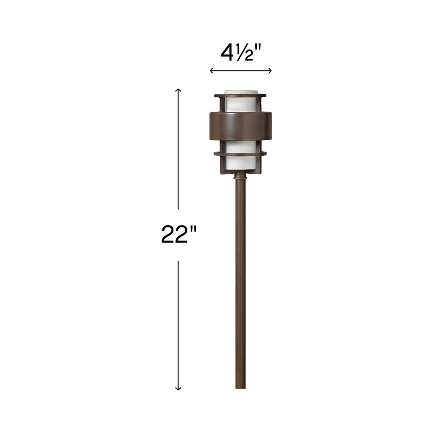 Saturn Outdoor Path Light - line drawing.