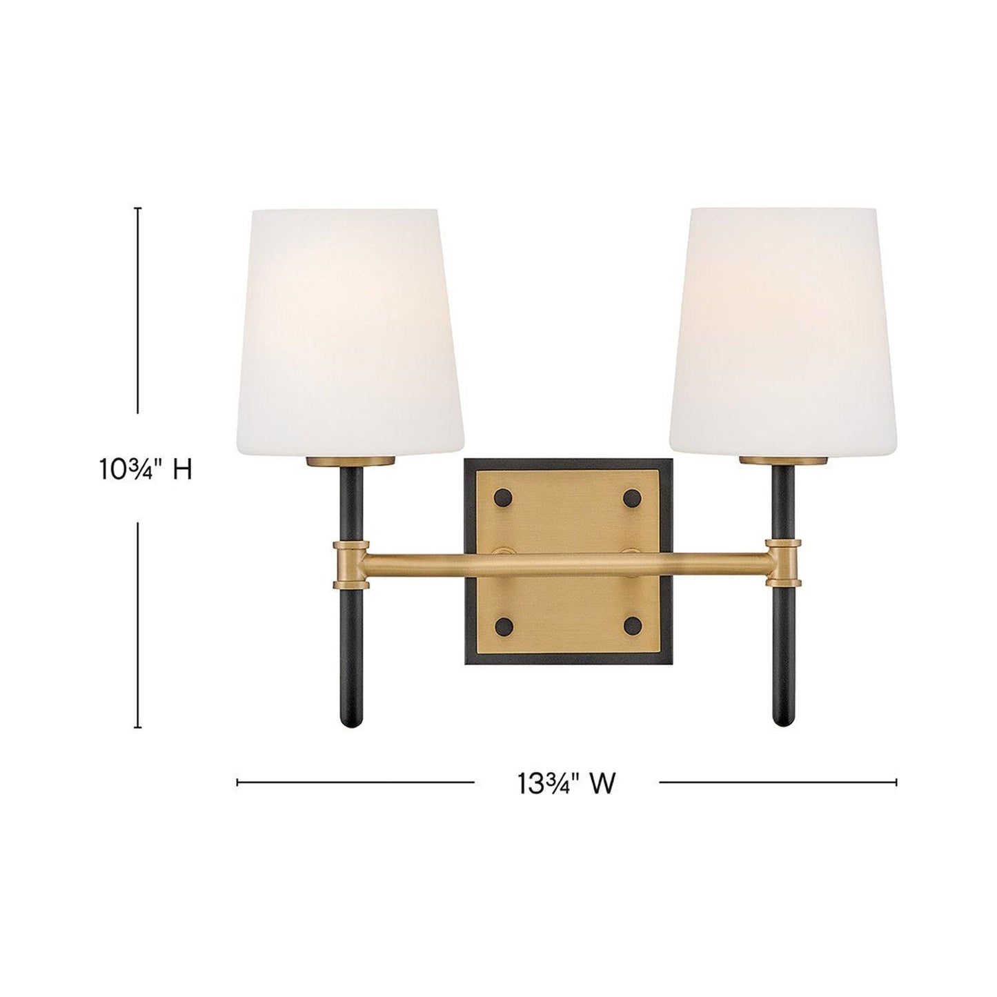 Saunders Bath Vanity Light - line drawing.