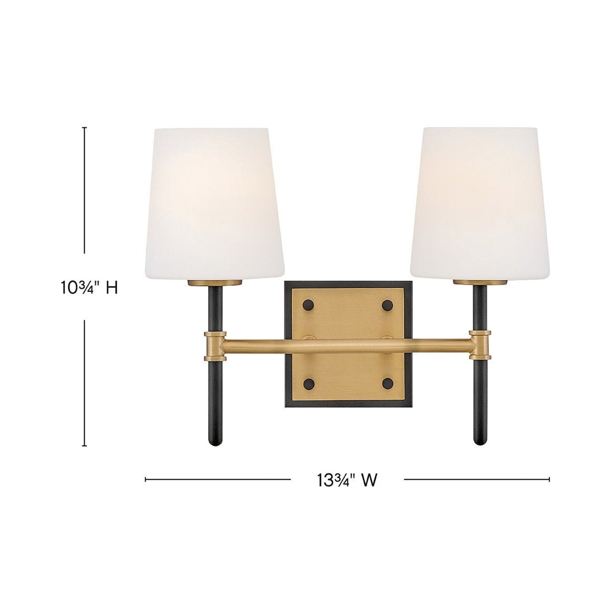 Saunders Bath Vanity Light - line drawing.