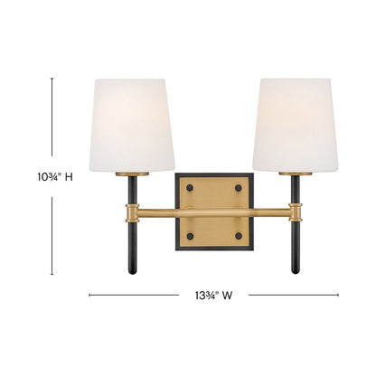 Saunders Bath Vanity Light - line drawing.