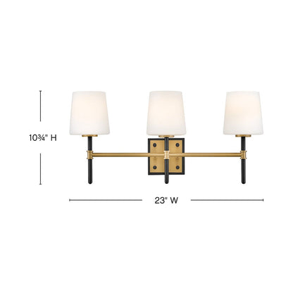 Saunders Bath Vanity Light - line drawing.