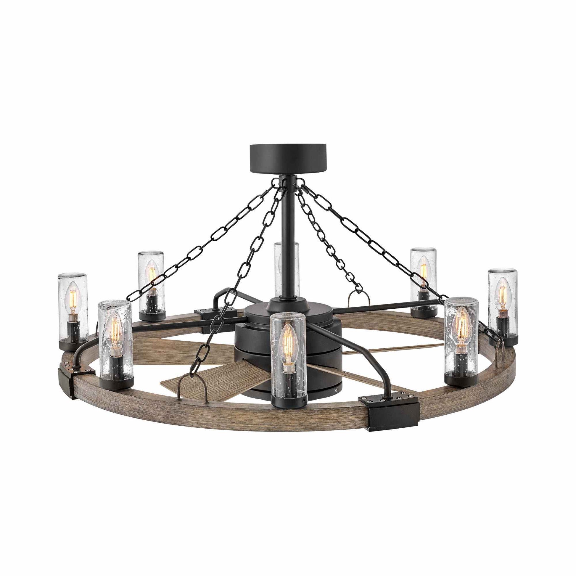 Sawyer Outdoor LED Ceiling Fan in Matte Black (28-Inch).
