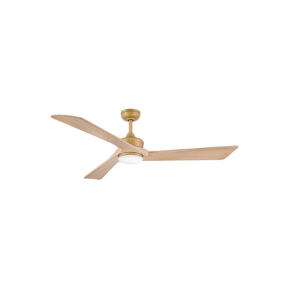 Sculpt Indoor / Outdoor LED Ceiling Fan in Heritage Brass/Natural (60-Inch).