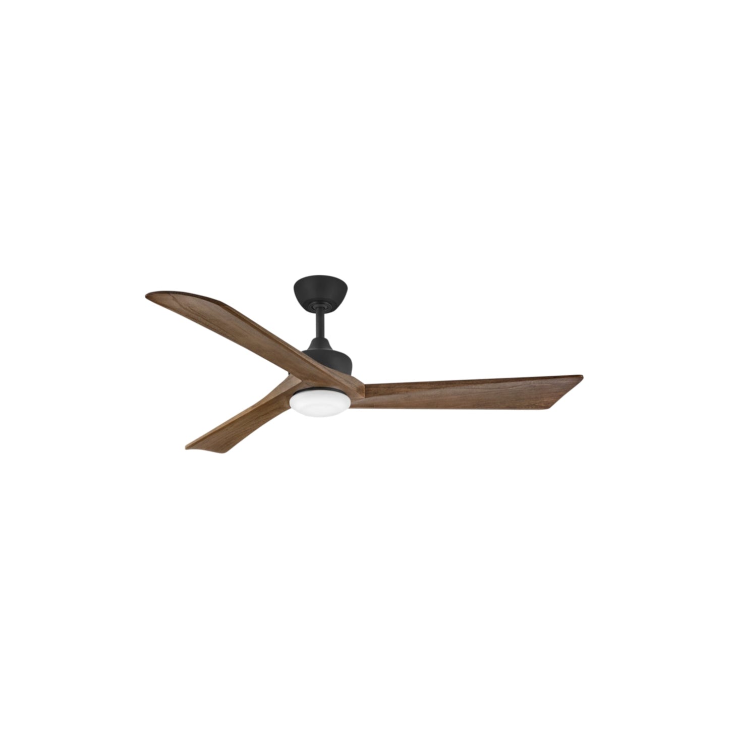Sculpt Indoor / Outdoor LED Ceiling Fan in Matte Black/Walnut (60-Inch).