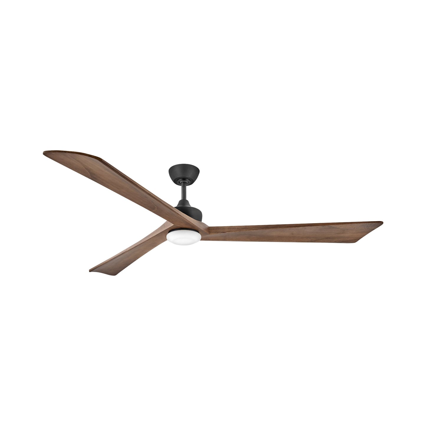 Sculpt Indoor / Outdoor LED Ceiling Fan in Matte Black/Walnut (80-Inch).