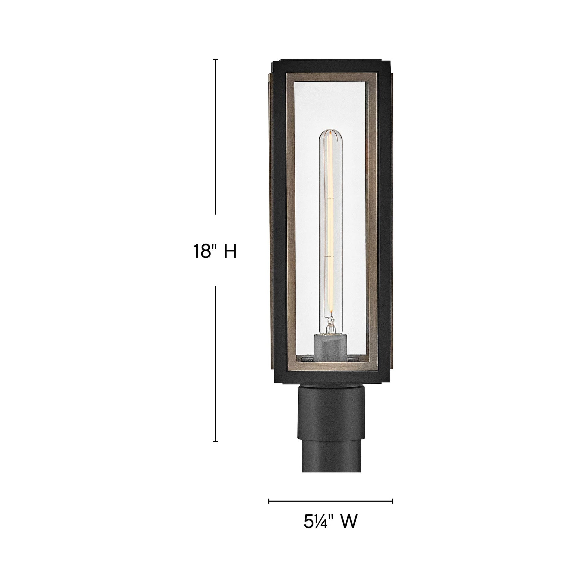 Shaw Outdoor Post Light - line drawing.