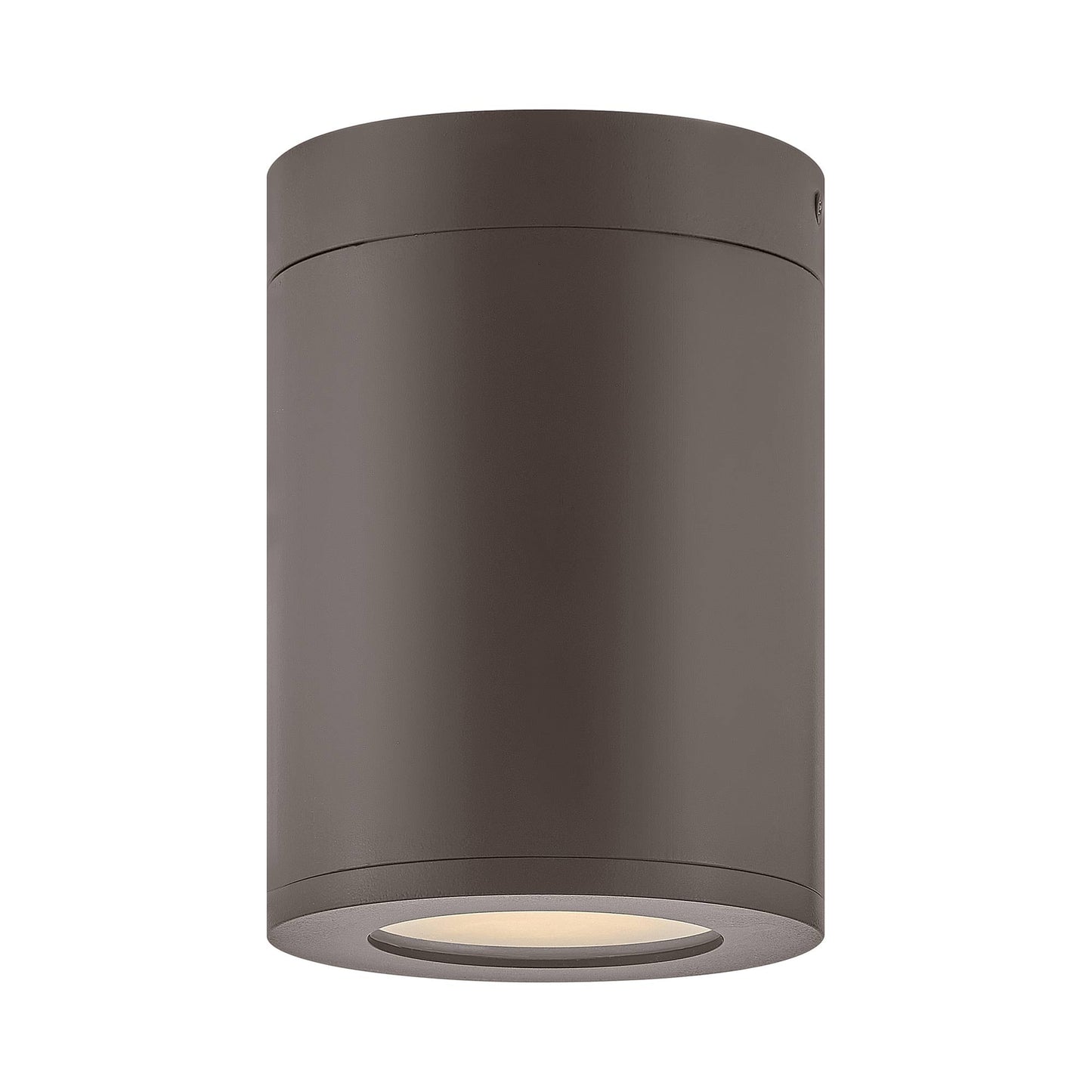 Silo Outdoor Flush Mount Ceiling Light in Architectural Bronze.
