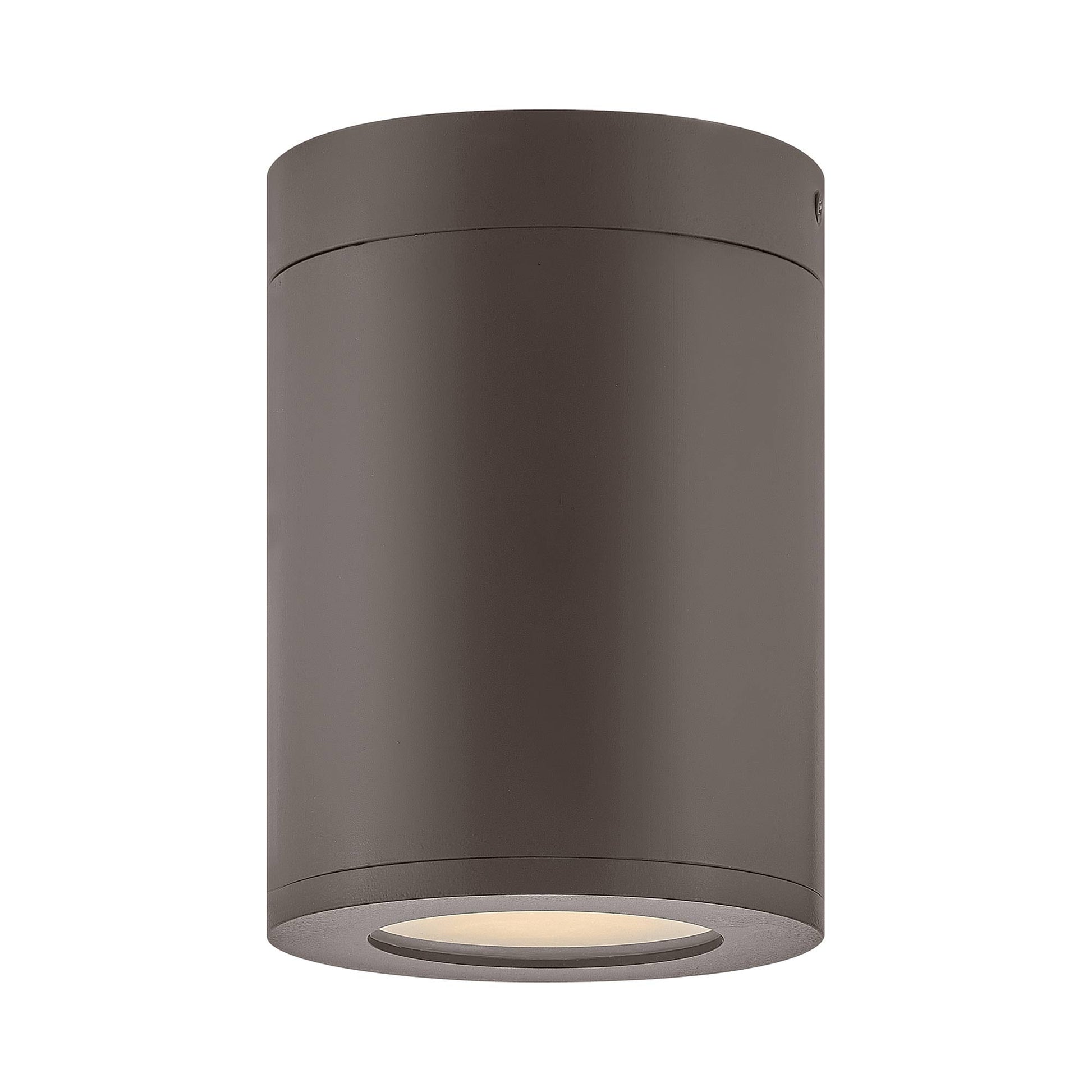 Silo Outdoor Flush Mount Ceiling Light in Architectural Bronze.