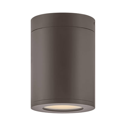 Silo Outdoor Flush Mount Ceiling Light in Architectural Bronze.