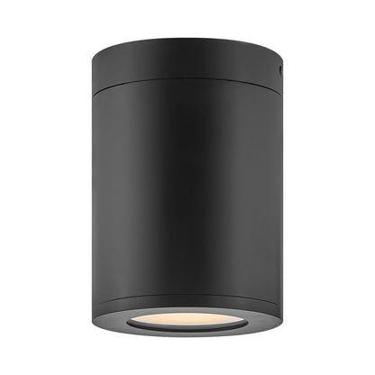 Silo Outdoor Flush Mount Ceiling Light in Black.